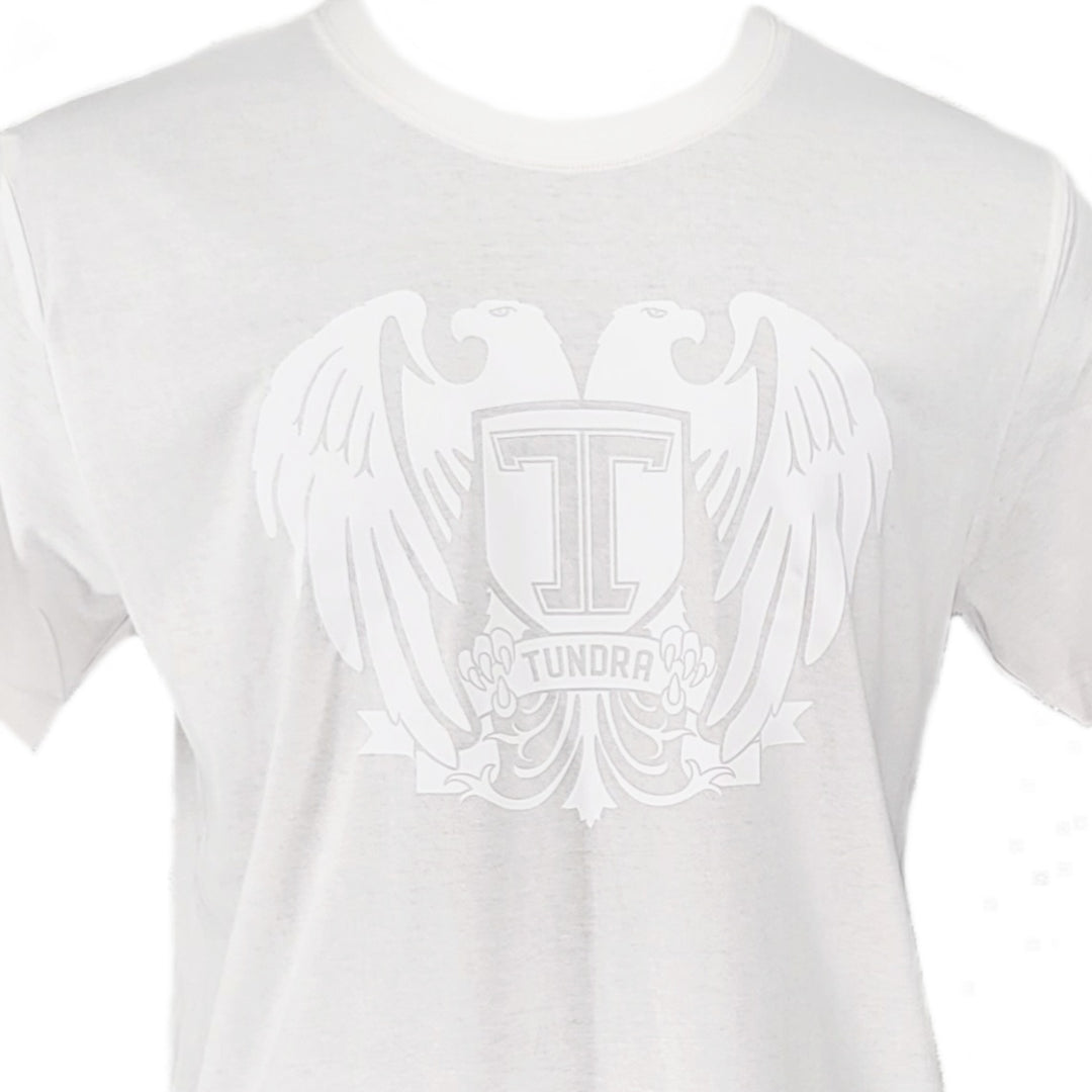 TUNDRA Single-Jersey T-Shirt weiss Logo Doppelkopf Adler Logo Rücken weiss einfarbig GLOW