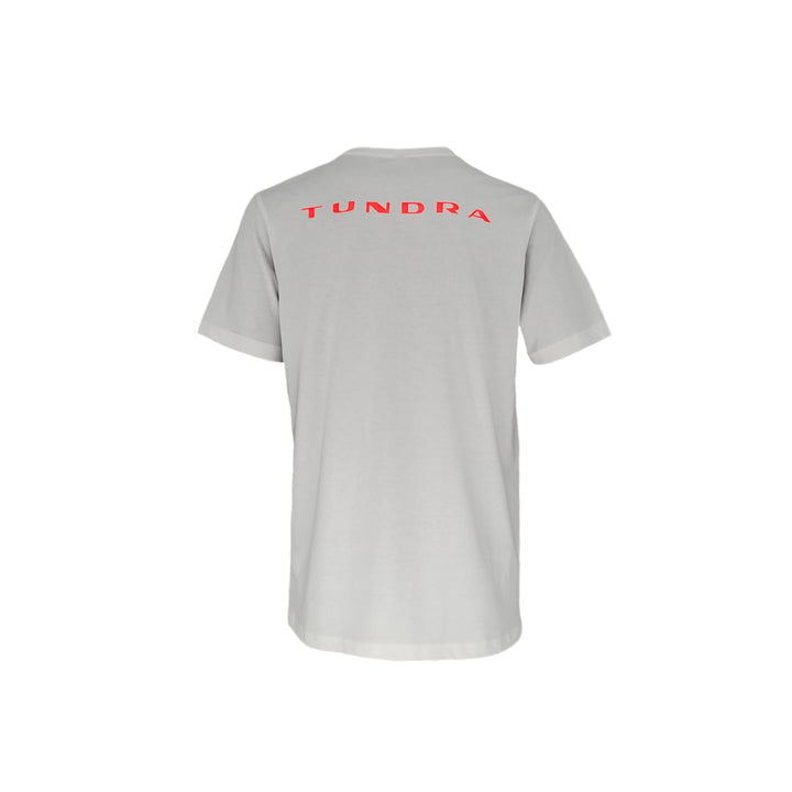 TUNDRA Single-Jersey T-Shirt weiss Logo Doppelkopf Adler Logo Rücken Neon Rot